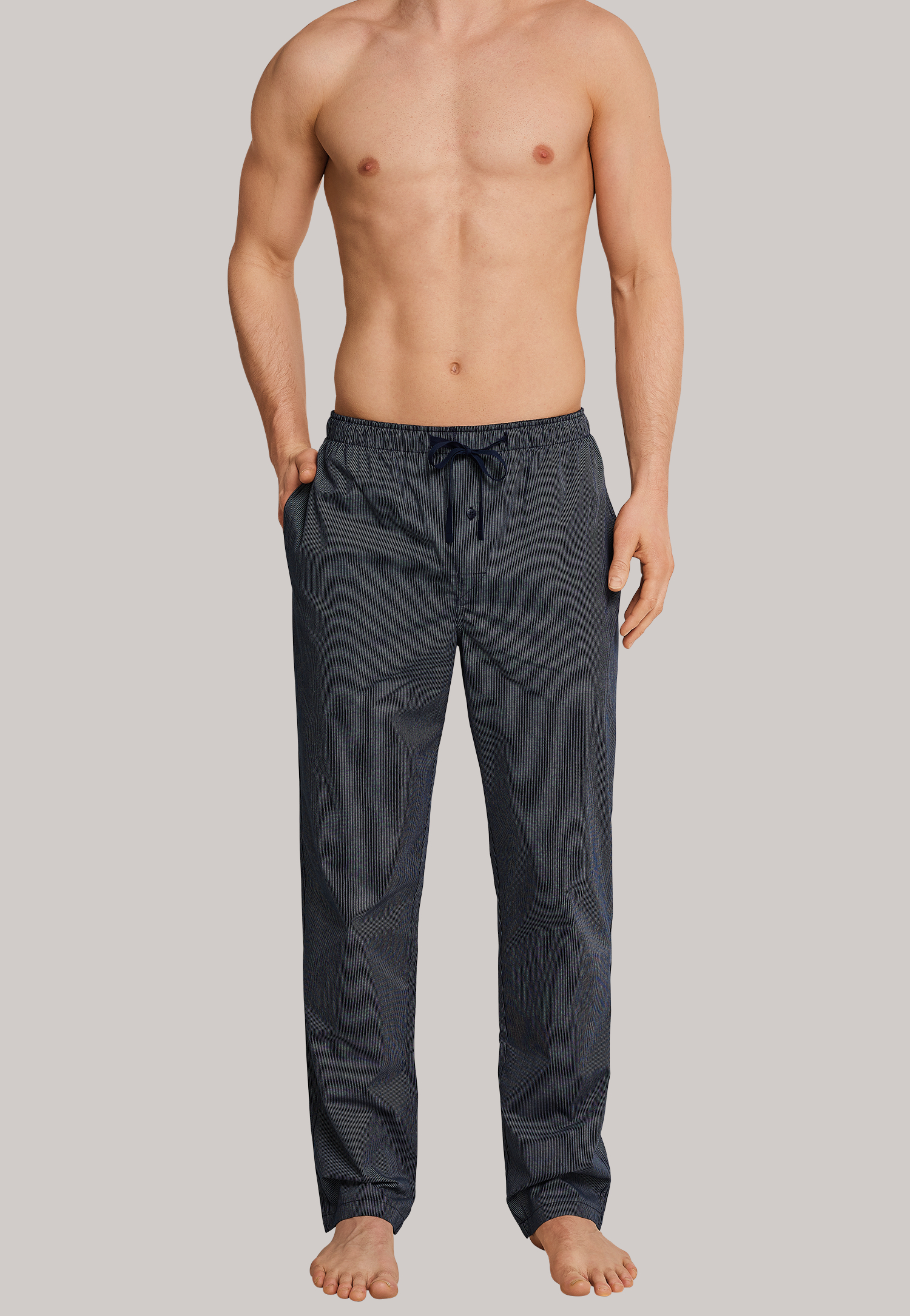 Schiesser loungebroek donkerblauw gestreept Mix & Relax