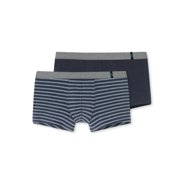 Schiesser 95/5 short kort- 2-pack grijs/streep