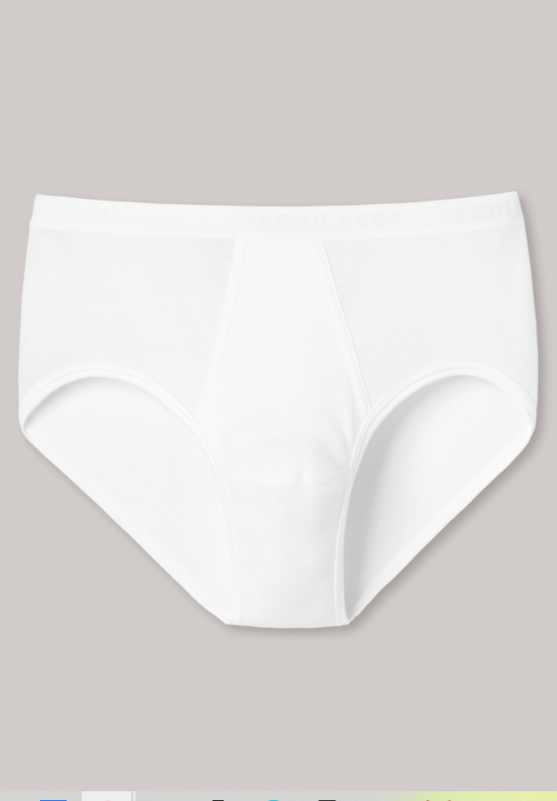 Schiesser Original Feinripp sportslip-wit