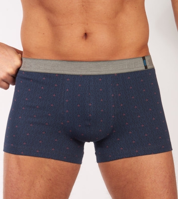 Schiesser 95/5 short- 2-pack blauw/ blauw met dessin